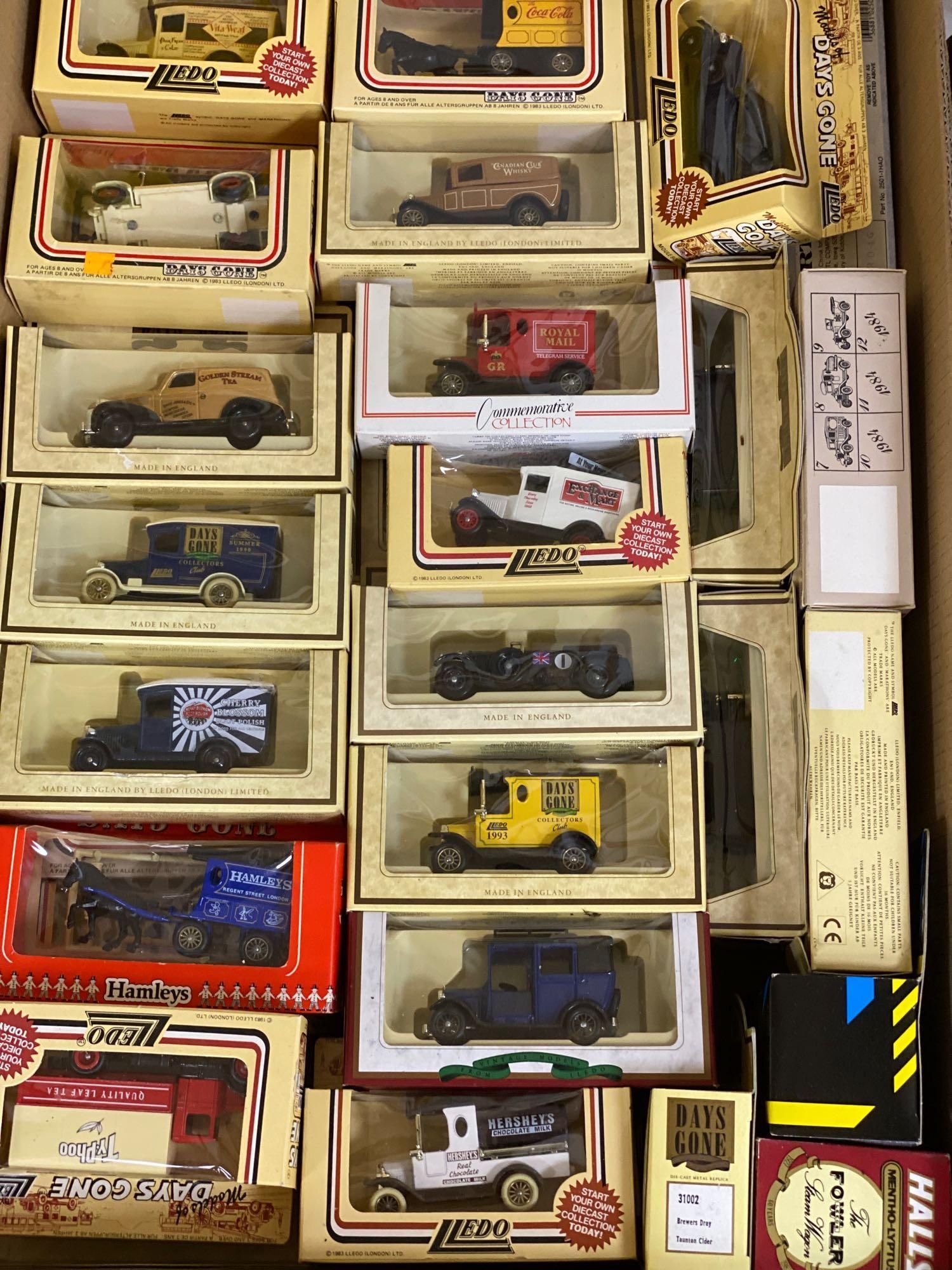 Lledo Days Gone: A quantity of die-cast toys and Lledo empty boxes